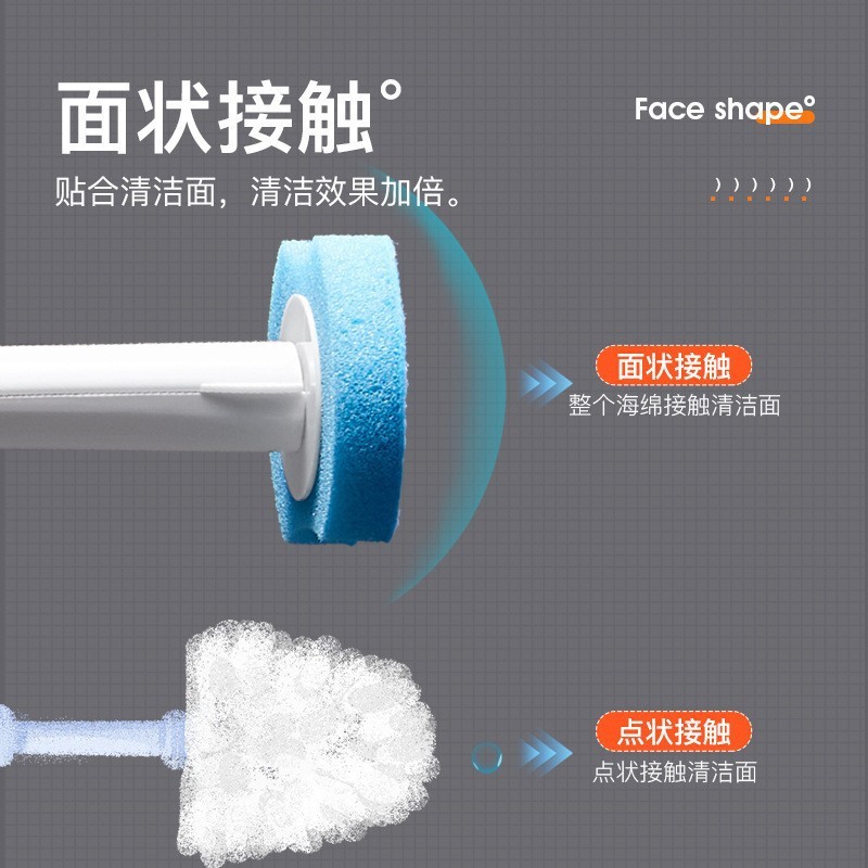 使い捨てトイレブラシ交換可能なブラシヘッド家庭用トイレアーティファクトバスルーム特別な使い捨てスポンジクリーニングブラシ|undefined