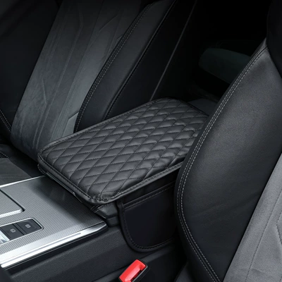 Cross-border Multifunctional Double Pocket Storage Bag Car Central Armrest Box Sponge Heightening Pad Cover Car Armrest Box Pad (Armrest box pad) - classic-black-thin-side-storage-bag