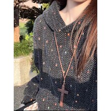 美式重磅彩色条纹连帽卫衣男款秋冬复古灯芯绒设计感毛绒针织外套