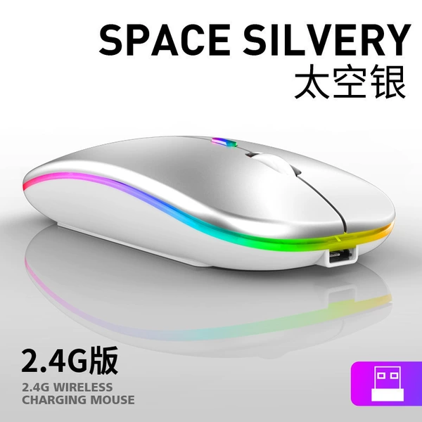 Charging 2.4G wireless luminous space silver