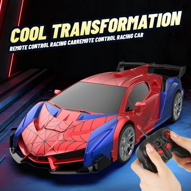 Cross-border spider deformation remote control car 1:18 one-key deformation robot children's toy car electric remote control car