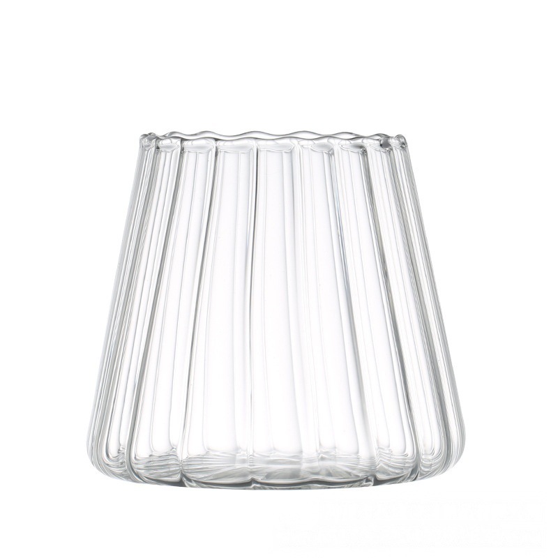 Alta franja de vidrio de borosilicano Fuji Taza red bar de whisky taza de cerveza bebida fría taza de jugo de una sola capa