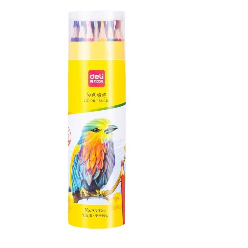 Deli 7070-36, шестигранный цветной грифель 36 цветов (ассорти) (36 цветов/туба)