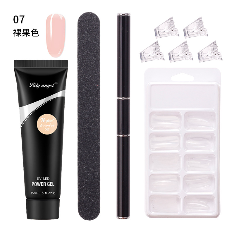 Suministro directo transfronterizo de extensión de uñas pegamento titular sin papel extensión rápida modelo de cristal sin dolor traje de clip de pegamento de cristal