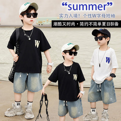 兒童短袖t恤男童夏季童裝a類純棉一件代發新款運動外貿打底衫夏款