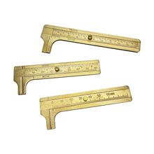 迷你便携铜卡尺文玩优质铜卡尺平头单双刻度袖珍复古铜尺测量卡尺