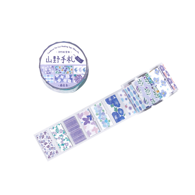 Letter's Lovers Flash Arena Troquelado Papel sintético Cinta Shanye Hand Cartas de mano Material de decoración Pegatinas de bricolaje y cinta de papel