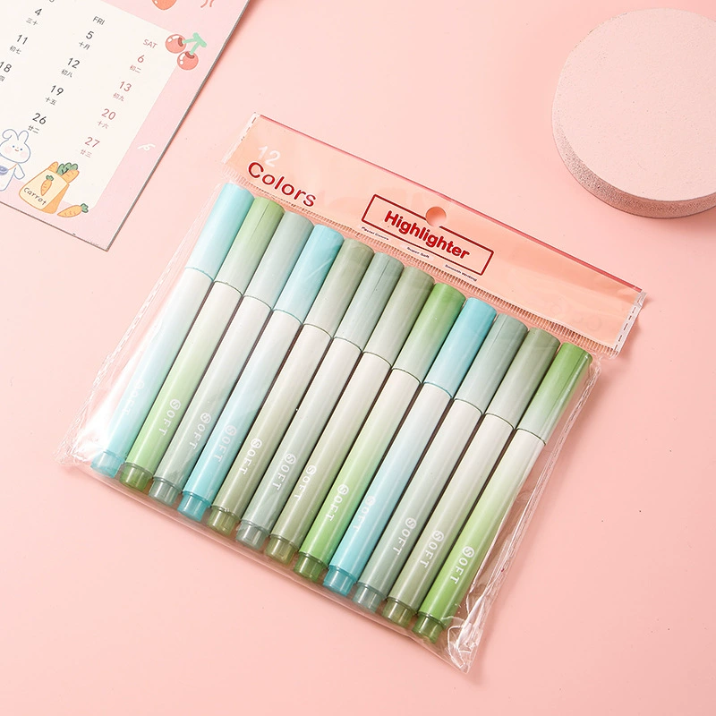 Накопитель с обтекаемой головой Highlighter набор, флуоресцентная пастельная акварель, 6–12 цветов, варианты с одной и двумя головками
