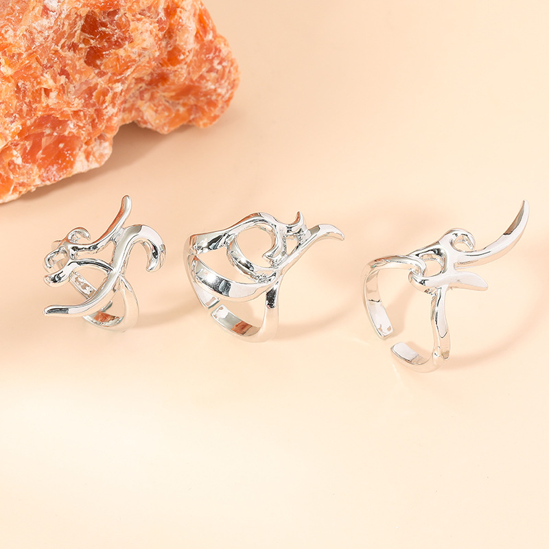 Creative design elegant geometric fashionable ring for nails
