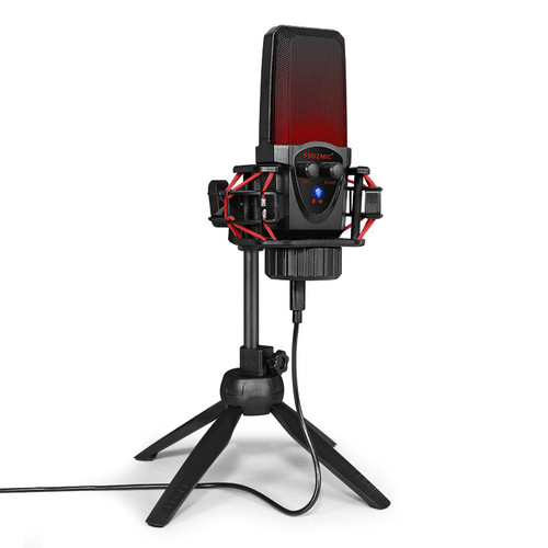 New S260 RGB Gaming Microphone USB Computer Desktop Recording Condenser Microphone Video Conference Singing