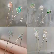 （平安扣系列）古风花朵祥云珍珠发簪汉服旗袍簪子盘发国风简流苏