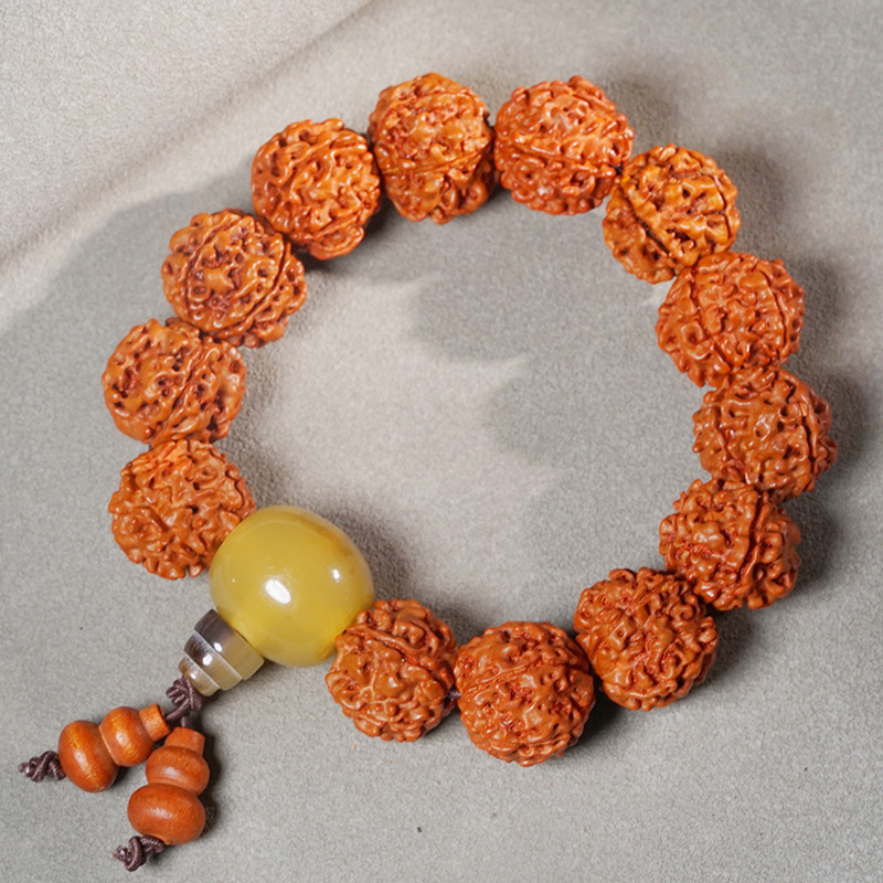 King Kong Bodhi Bracelet with Bull Bone Three-way Disciple Bead Gourd Five-petal Bodhi Bead Bracelet Literary Play Rosary