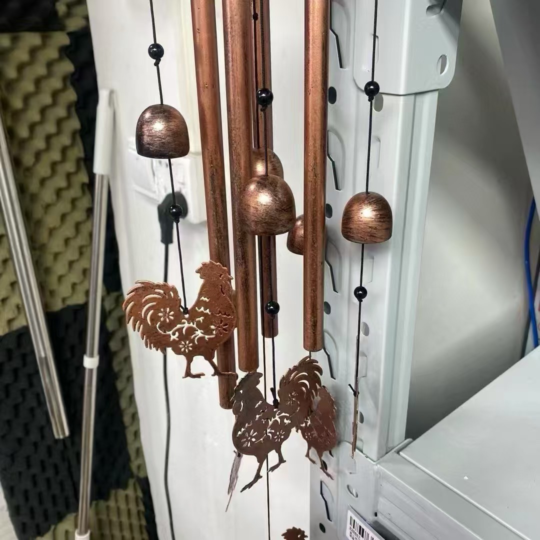 Vintage Metal Rooster Wind Chime For Garden And Outdoor Decor_voghion.com