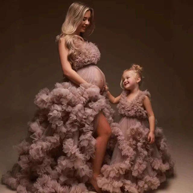 Длинное вечернее платье для беременных для фотосессий, детская юбка, семейный стиль