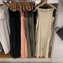 URAZ 日单 女装麻混纺条纹连体裤背带裤25春夏新款477617