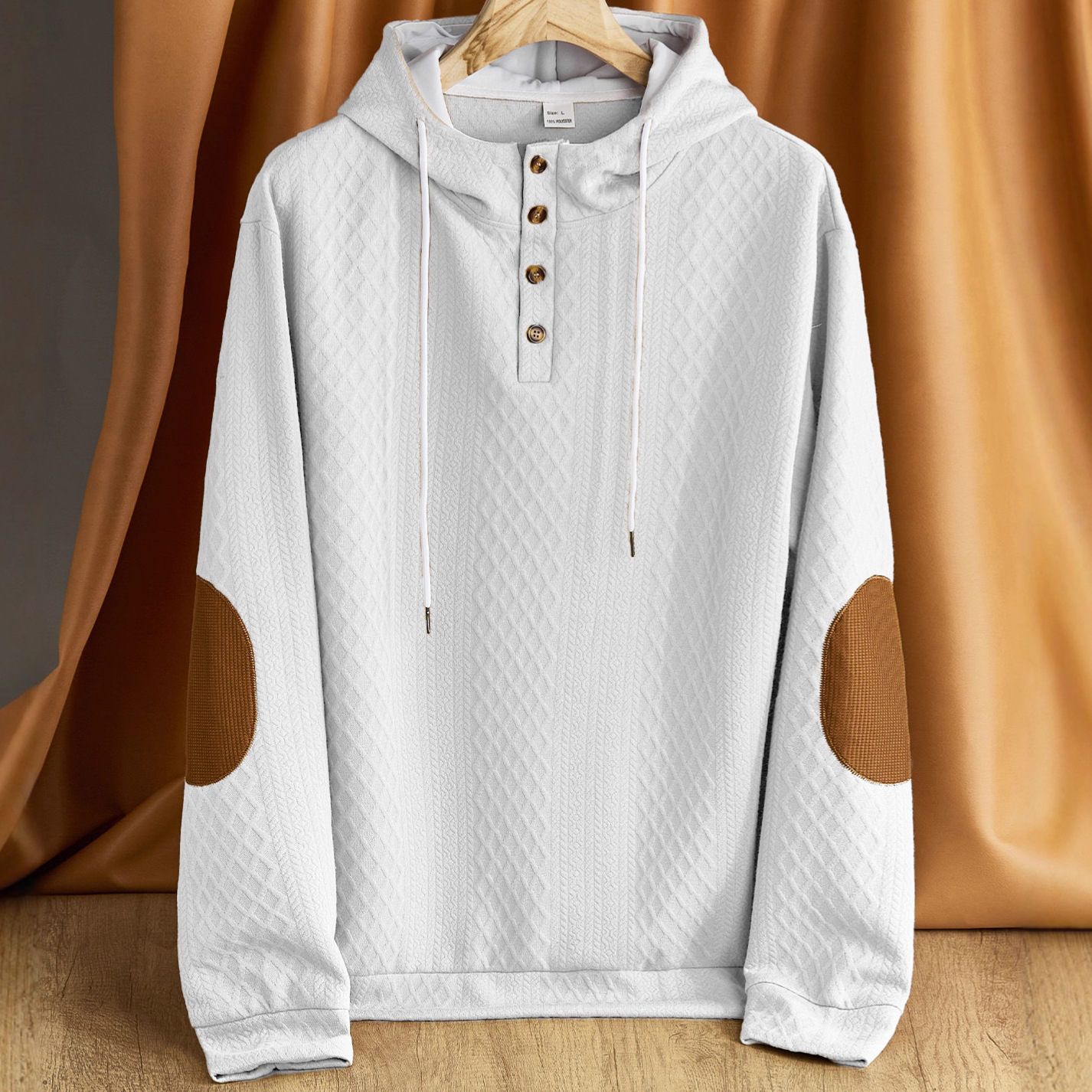 Pull-over décontracté pour homme, style transfrontalier européen-américain, jacquard, couleur unie, à capuche, brodé, style sport, épais_voghion.com