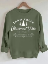 Y 83721 Christmas Tree Print Round Neck �}�Q��ӡ���A�I