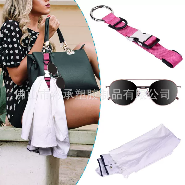 Metal zinc alloy hanging buckle strap luggage strap elastic cross packing strap suitcase consignment drawstring circle