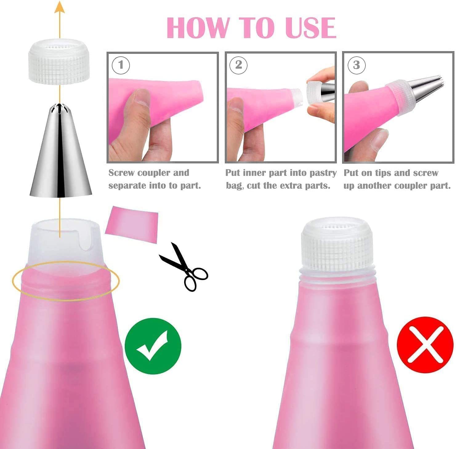 Amazon Venta caliente 337 piezas para hornear pastel suministros decoración de la torta boca decoración bolsa de herramientas para hornear traje