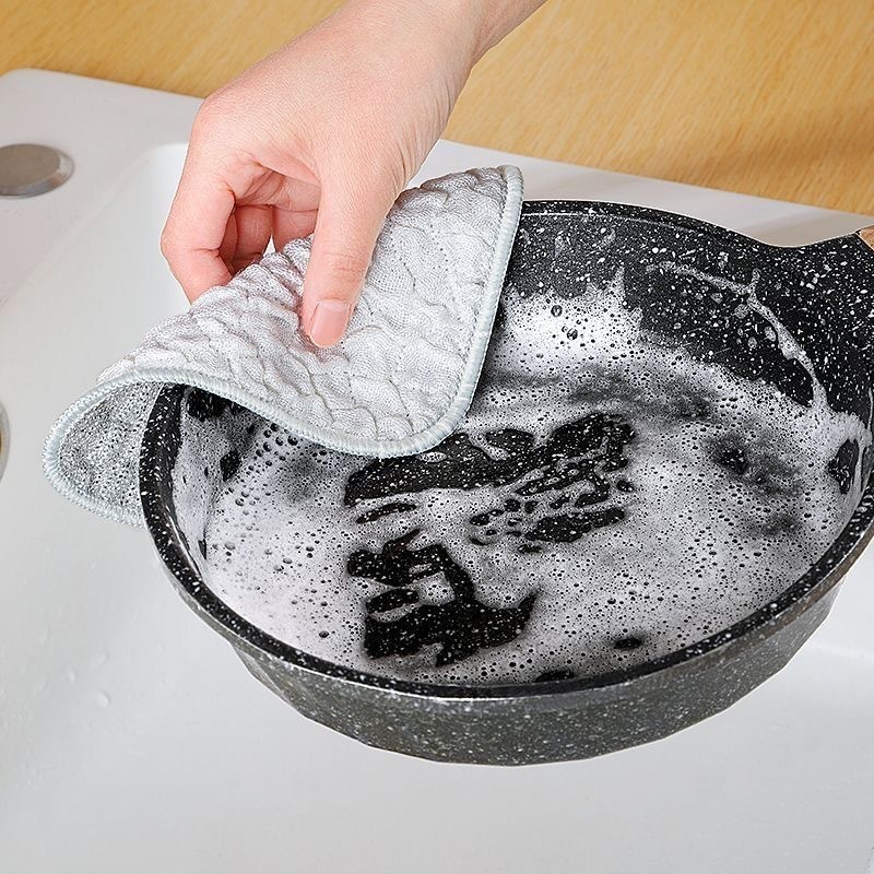 家庭用スチールワイヤー食器洗い布、キッチン専用銀糸綿ガーゼ食器洗いタオル、二層増粘、油汚れがつきにくい食器洗いツール|undefined