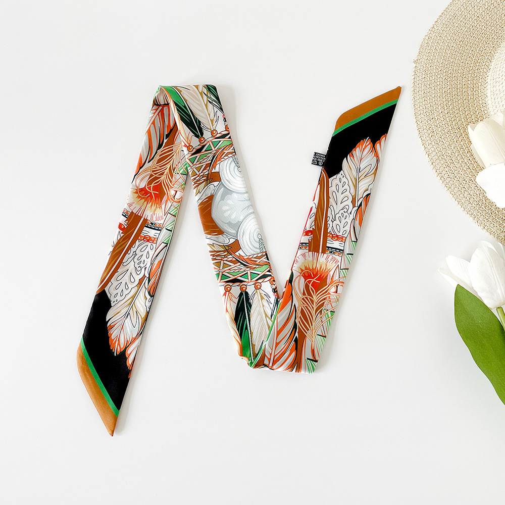 Women's Elegant Retro Printing Bag Satin Silk Scarf display picture 22