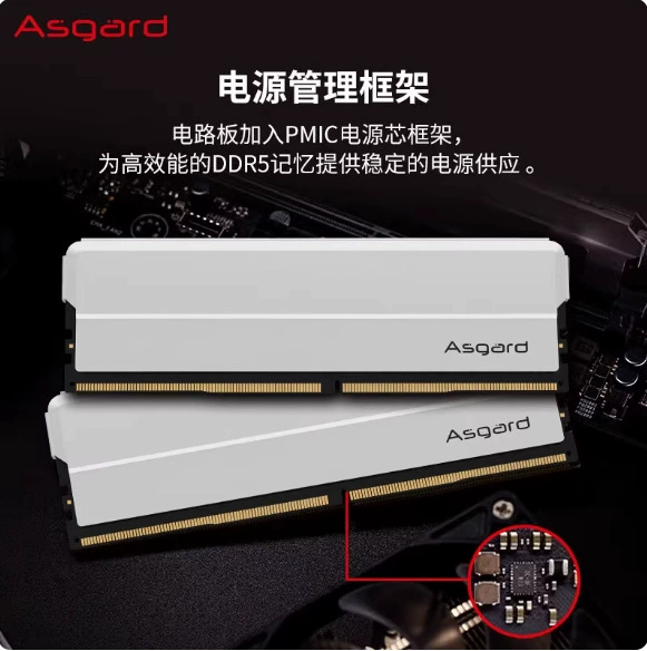 Оперативная память (Asgard) DDR5-5600 16 ГБ C46, поддержка XMP, радиатор титаново‑серебристый