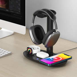 头戴式耳机支架 多合一手表 手机三合一无线快充电器磁吸磁吸折叠