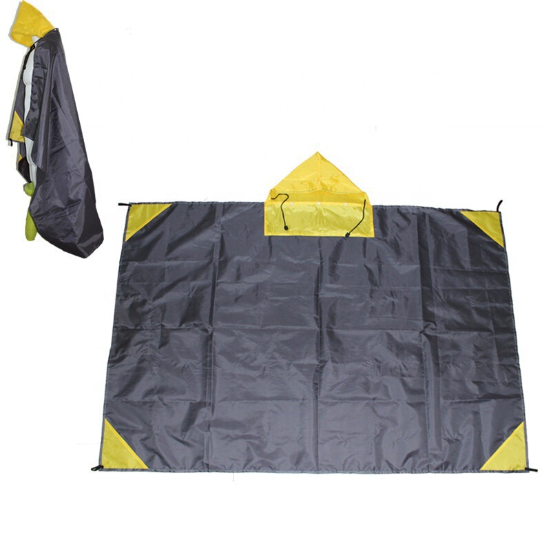 Multi-functional adult raincoat with hood for outdoor use, suitable for mountain climbing and beach, with moisture-proof mat Multi-functional adult raincoat with hood for outdoor use, suitable for mountain climbing and beach, with moisture-proof mat