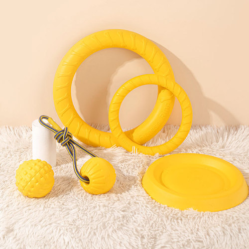 Pet Dog Happy Interactive Toys Large Dog Pet Ball Flying Disc Drag Ring Chewing Durable Boredom Relieving Gadget