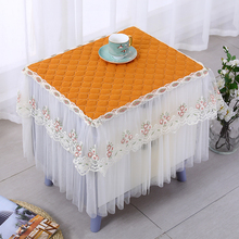 DHA0新款床头柜盖布防尘罩加厚布艺柜盖巾蕾丝茶几罩定 做桌布电