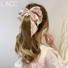 春夏の大きい蝶結びの花のヘアピンの後頭部の韓国ネットの赤いヘアピンの髪飾りのトップクリップのスプリングクリップ