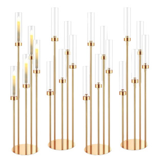 Cross-border Wedding Props Road Lead Iron Electroplated Golden Candlestick Party Home Wedding Table Decoration Ornaments