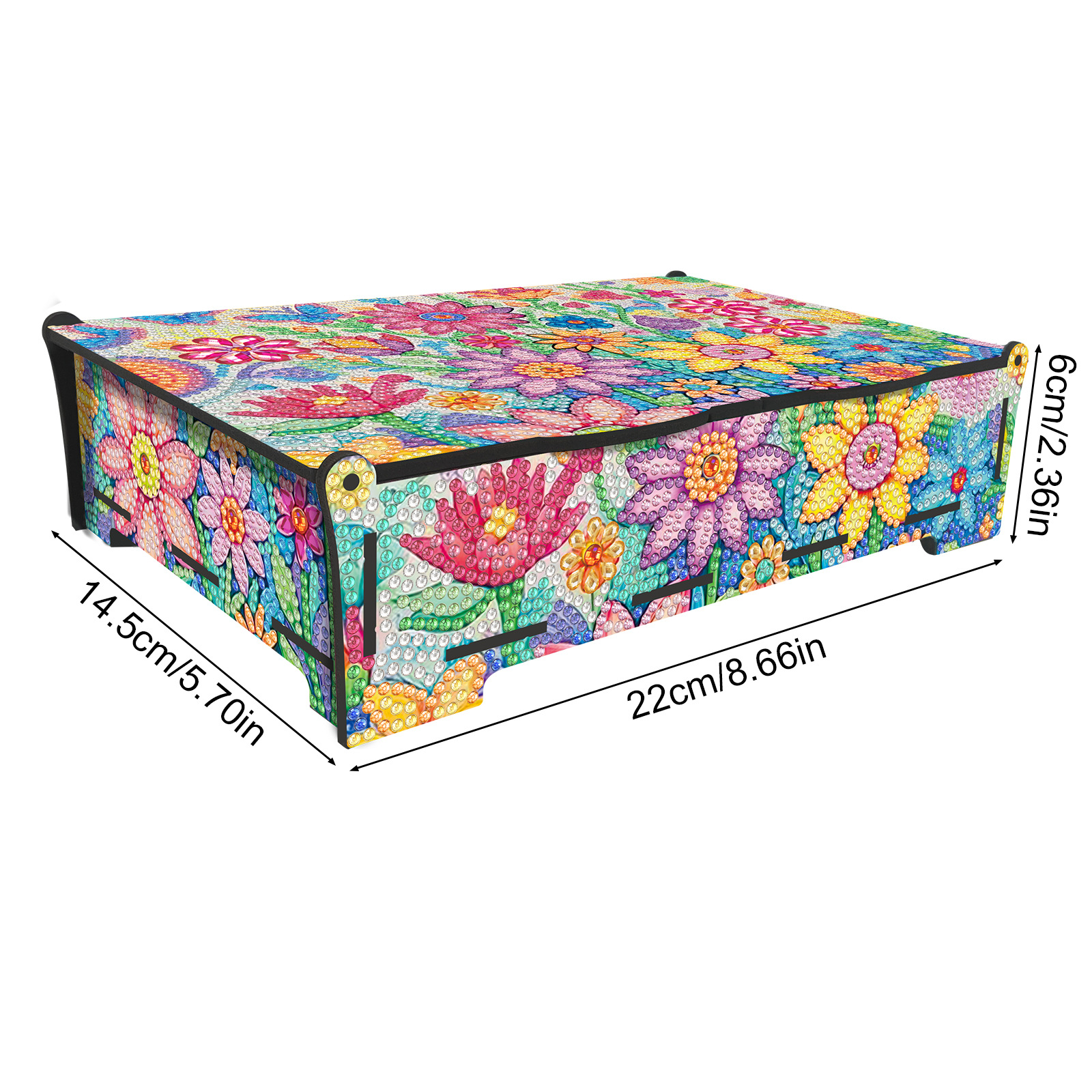 Pintura de diamantes hecha a mano DIY punto perforación de madera mandala caja de maquillaje de almacenamiento abierta al por mayor