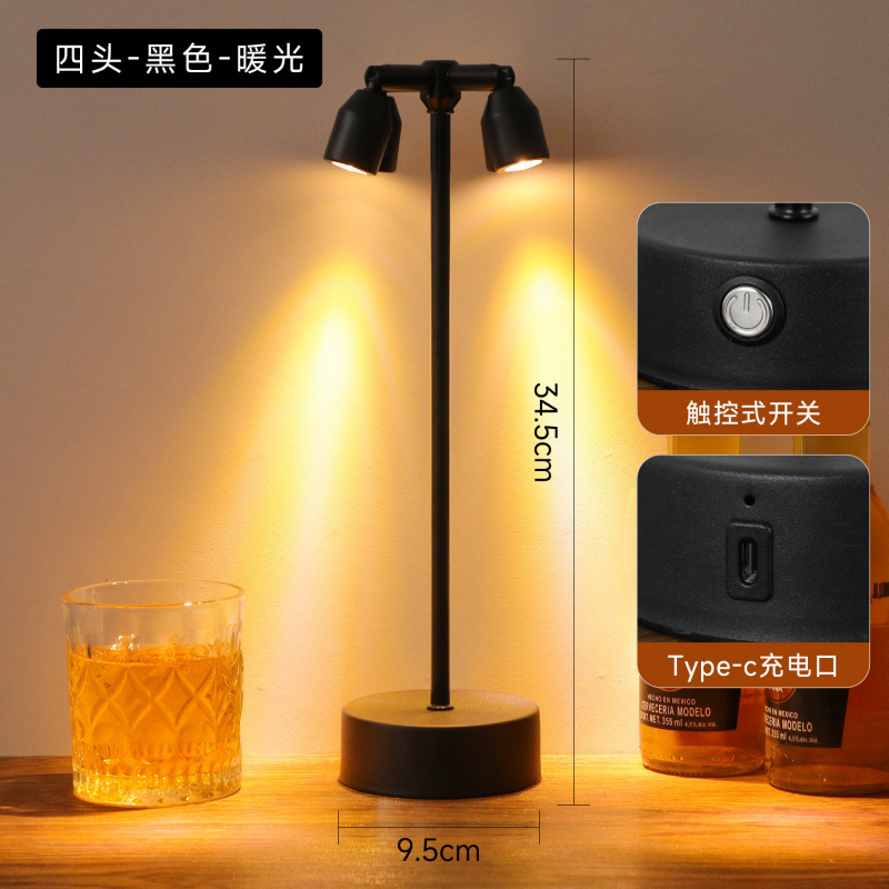 Lámpara de mesa de bar recargable al aire libre iluminación de ambiente de restaurante luz de noche luz de mercado nocturno faro de estand de atmósfera lámpara de mesa