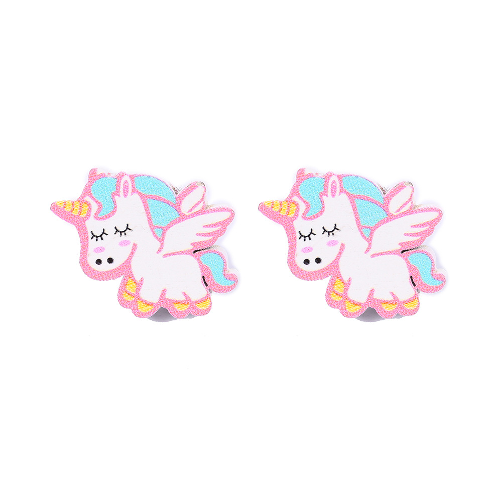 Cute Heart Shape Butterfly Wood Stoving Varnish Womenu0027S Ear clips 1 Pair