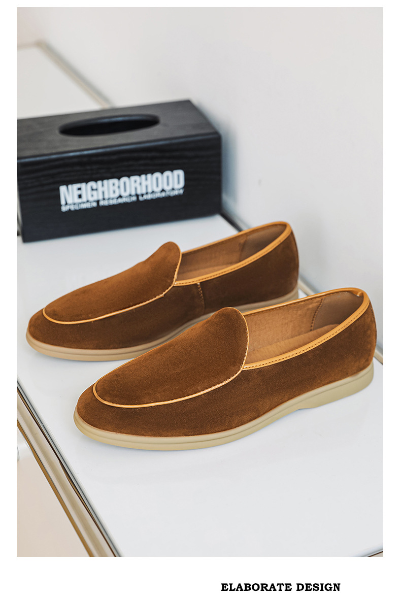 Men's Shoes Formal Shoes Spring New Loafers One Foot Stirrup Soybean Shoes_vogvips.com