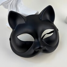 跨境万圣节哑光性感猫女半脸眼罩面具成人COS 猫女道具现货