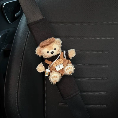 Seat belt shoulder pad Belt Shoulder Cover Car Seat - brown-duffy-black-shoulder-pads