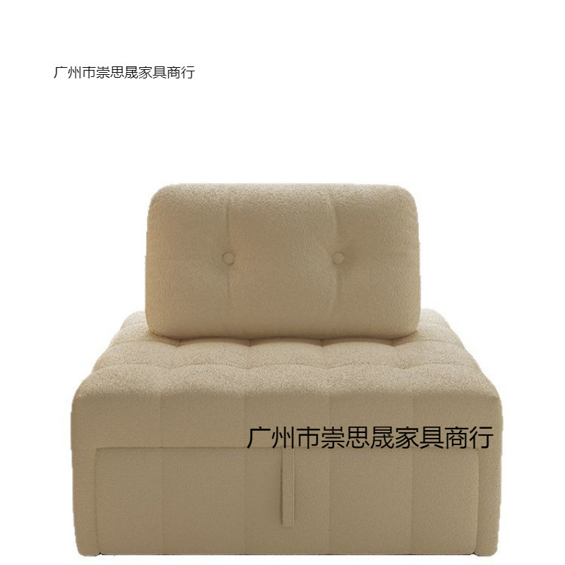 奶油风泡芙沙发床坐卧两用多功能小户型布艺客厅折叠伸缩单人沙发|undefined