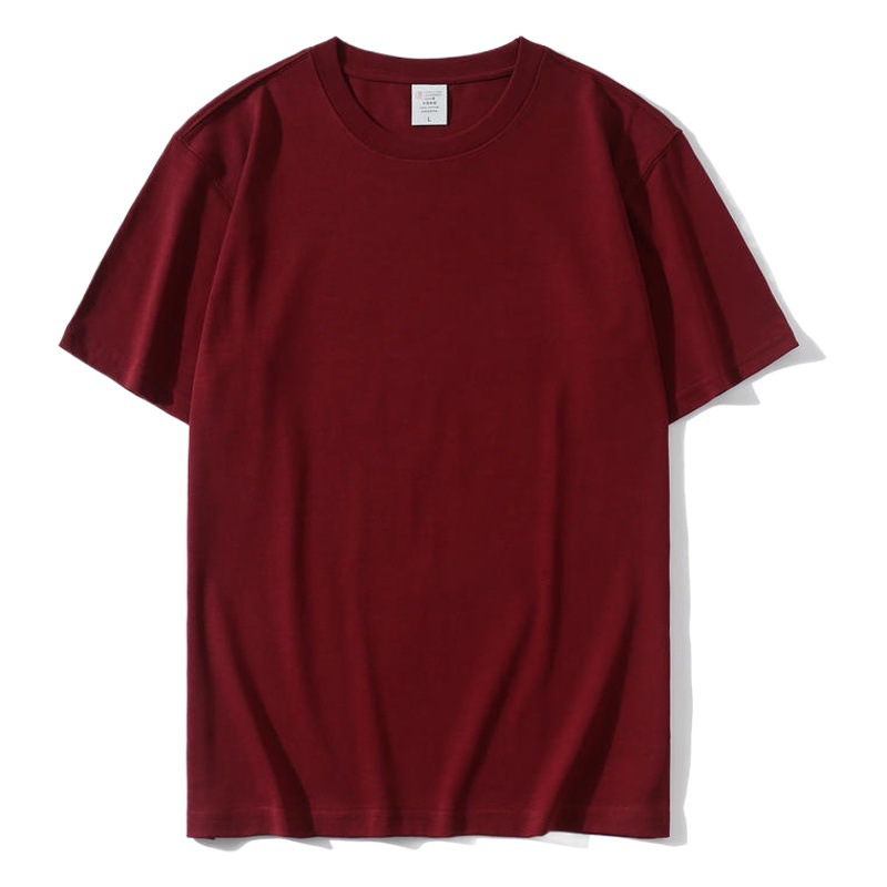 Directo de fábrica 220g de verano pesado cuello redondo manga corta suave piel-amigable equipo uniforme Camiseta de algodón logotipo impreso personalizado