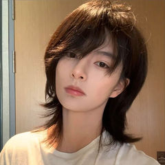 狼尾鲻鱼头假发男女通用日系短发蓬松自然韩版帅气仿真短直发头套
