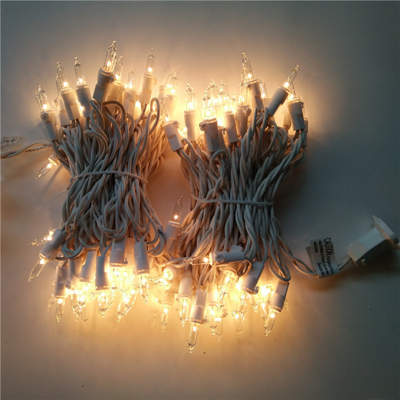 Ventas directas de fábrica de 110V estándar de EE. UU. Luces de color de día de Navidad tradicionales de alambre de tungsteno de burbuja de tira cadena de 100 luces