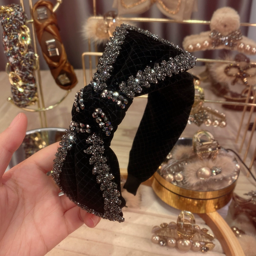 П demi-season headband с бантом, аксессуар для волос, французский ретро стиль, интернет-звезда, обновленная версия, украшение из diamonds, стиль высокого качества