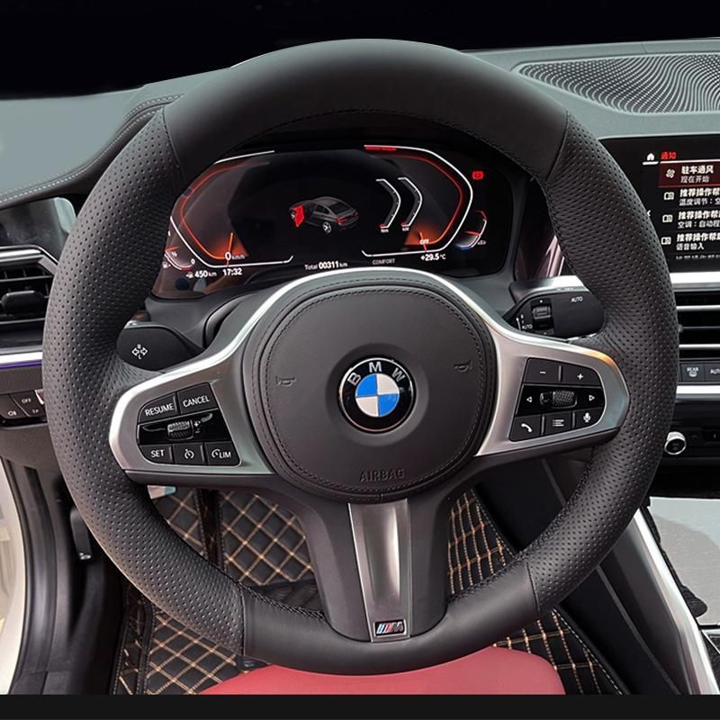 Es adecuado para BMW Serie 5 cubierta de volante de cuero con costura de mano 3 Serie / 1 Serie / 4 Serie / 7 Serie / X3 / X1 / X5 / X6