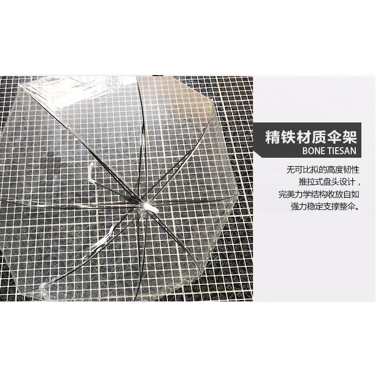 White Transparent Plastic Eco-Friendly Umbrellas, Semi-Automatic, for Supermarkets and Travel, Wholesale from Manufacturers in Large Quantities, Starting from 20 Pieces, Regular