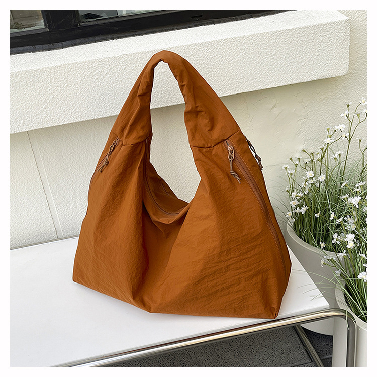 Slouchy Large Zip Canvas Shoulder Bag 31