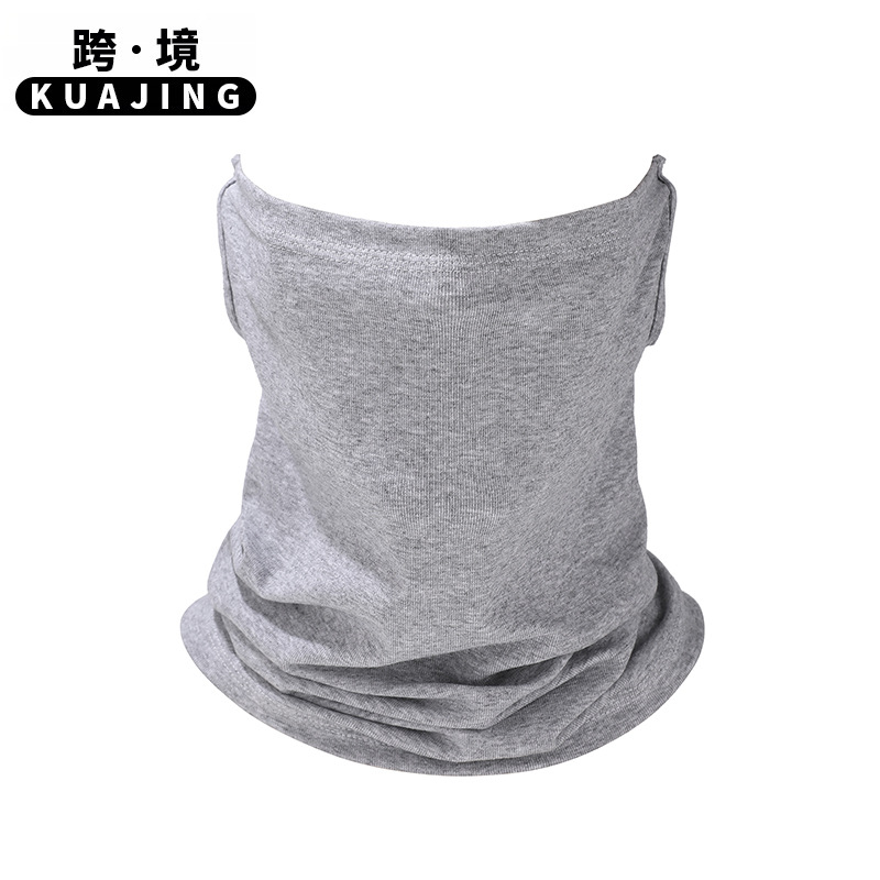 Sunscreen Hanging Ear Mask Hood Men's Solid Color Cotton Neck Protection Neck Sleeve Outdoor Riding Fishing Breathable Cross-border Scarf