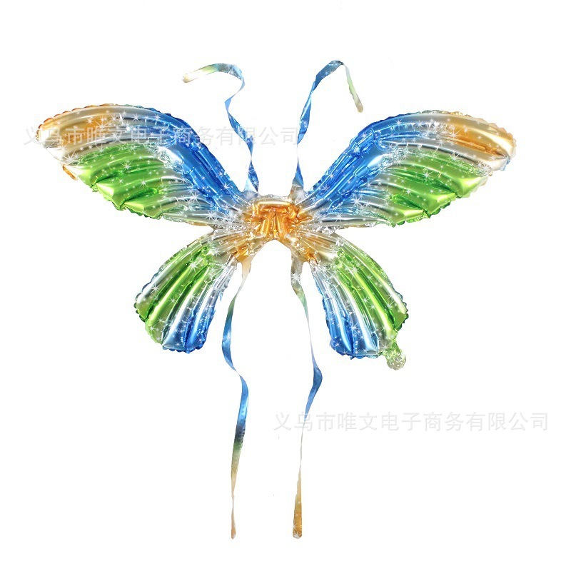 蝴蝶翅膀气球后背领背饰夜光儿童天使充气蝴蝶翅膀生日拍照道具派|undefined