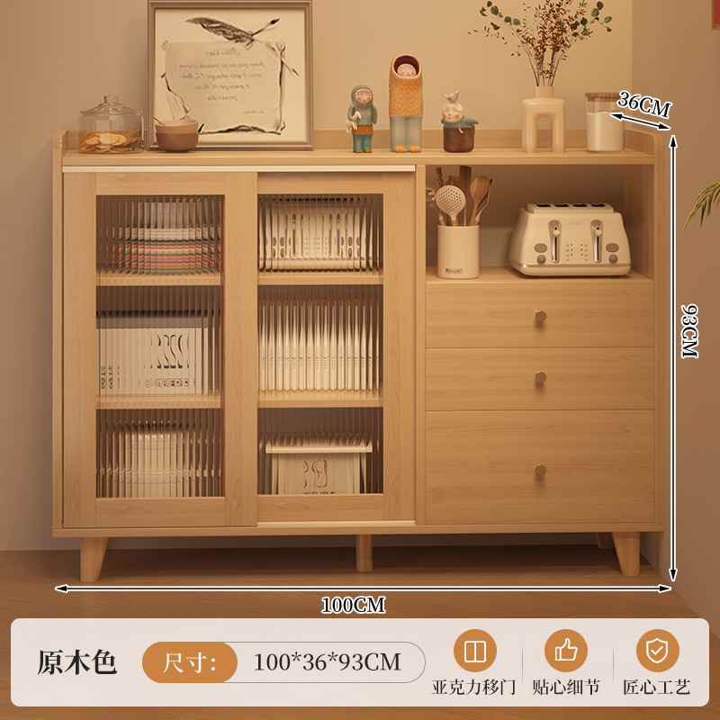 Mueble lateral contra la pared, armario de almacenamiento integrado, armario de almacenamiento de sala de estar, armario de almacenamiento de gran capacidad, armario de preparación para el hogar, armario de té