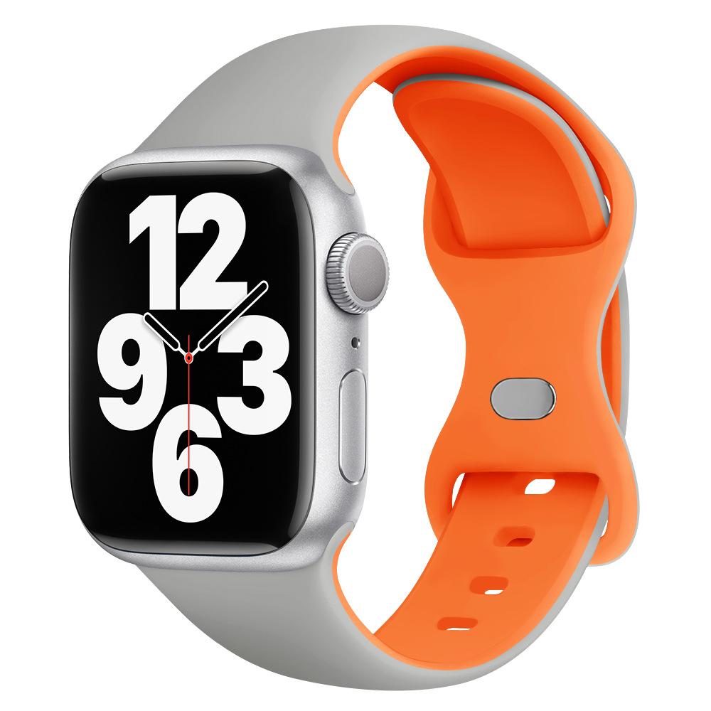 Aplicable AppleWatch Butterfly Buckle Silicone Deportivo correa de reloj Iwatch9876 generación / se inteligente
